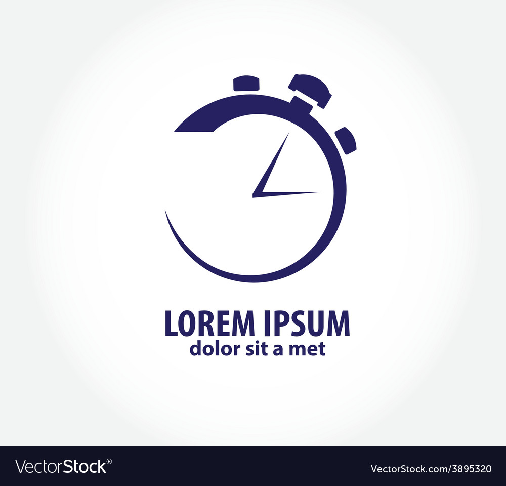 Clock Time Company Logo Design Business Royalty Free Vector