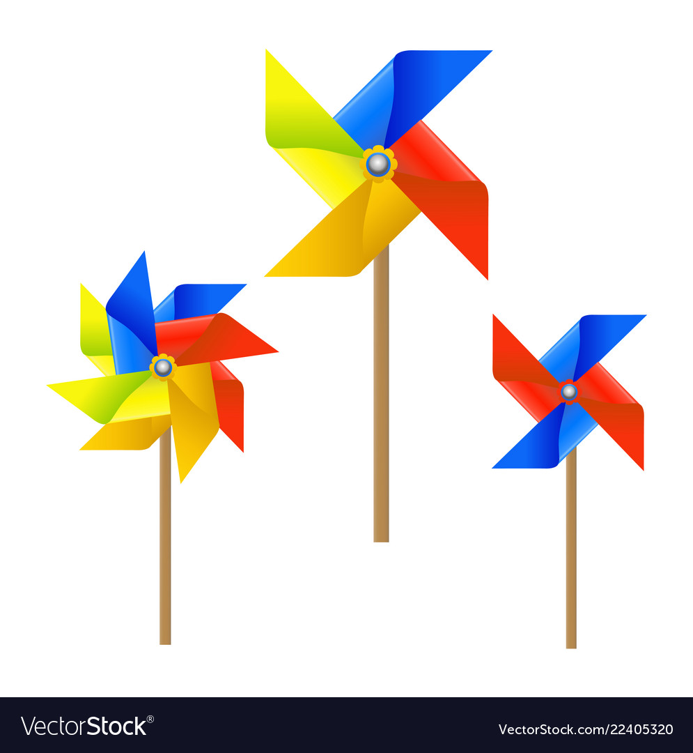 Colorful pinwheel windmill Royalty Free Vector Image