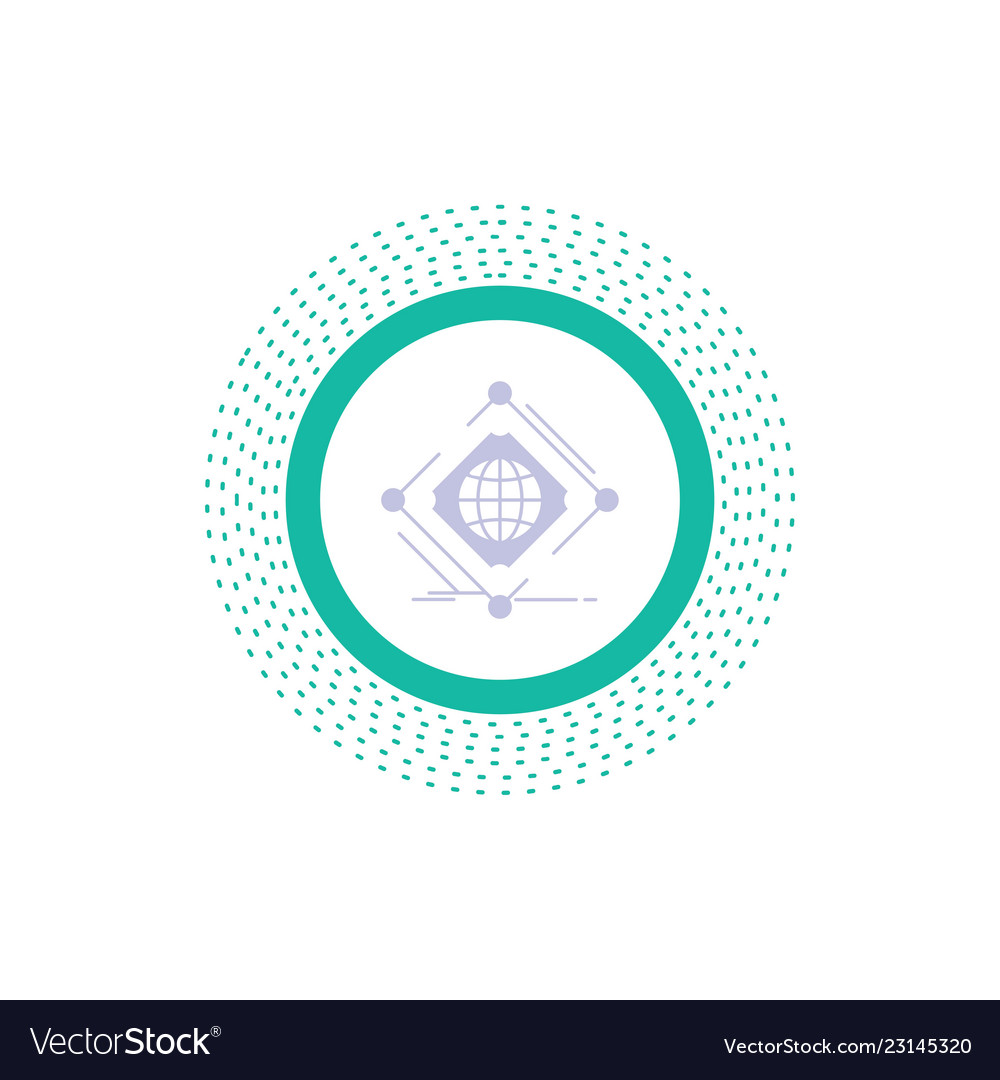 Complex global internet net web glyph icon vector image Complex global internet net web glyph icon