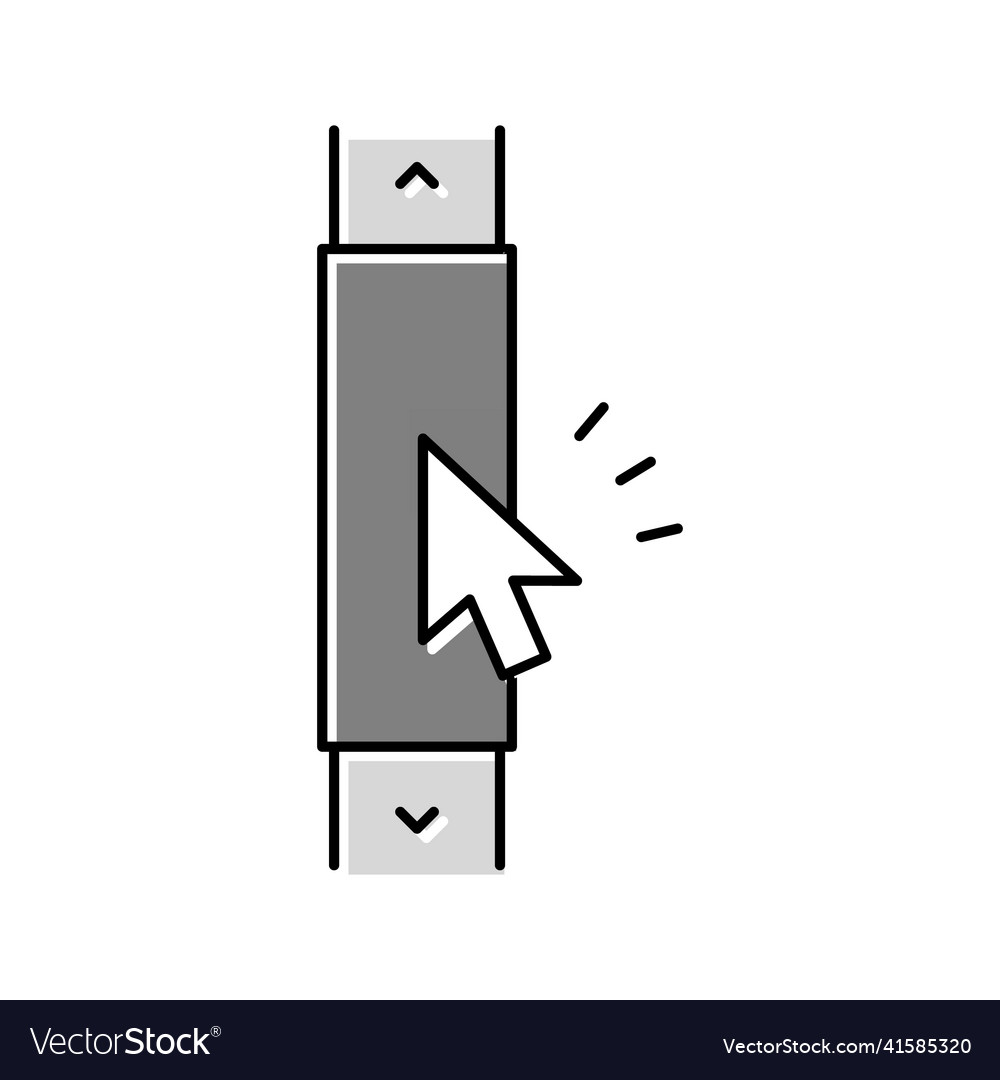 Computer scroll color icon vector image Computer scroll color icon