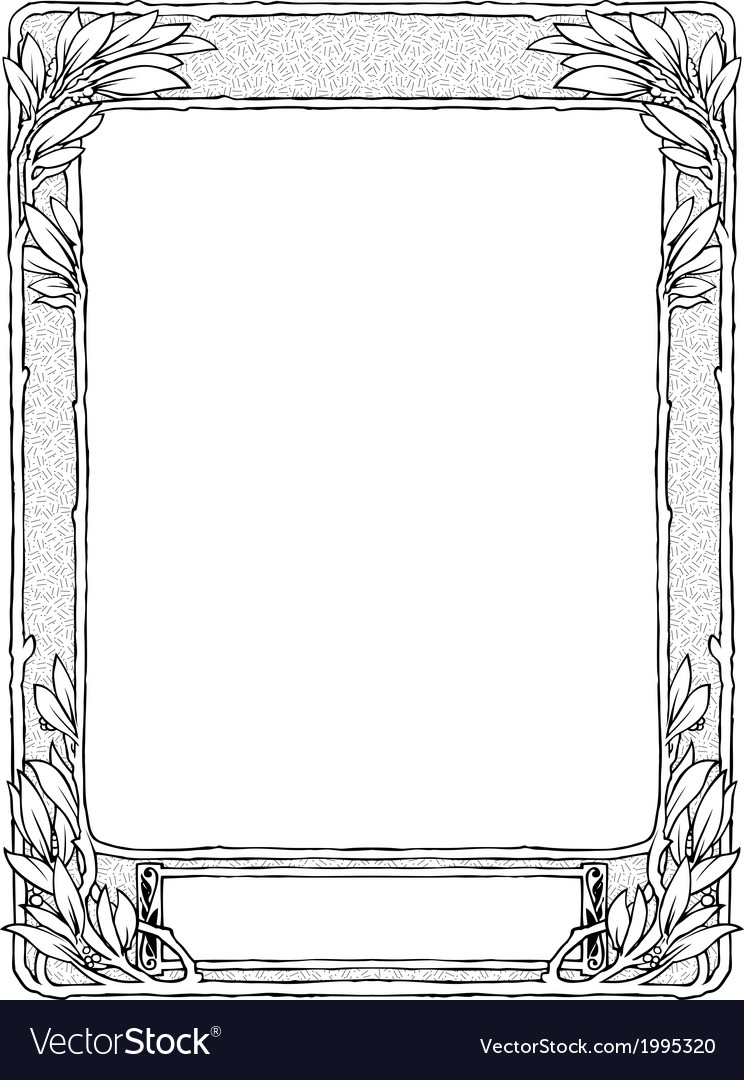 Frame with laurel for portrait black isolated