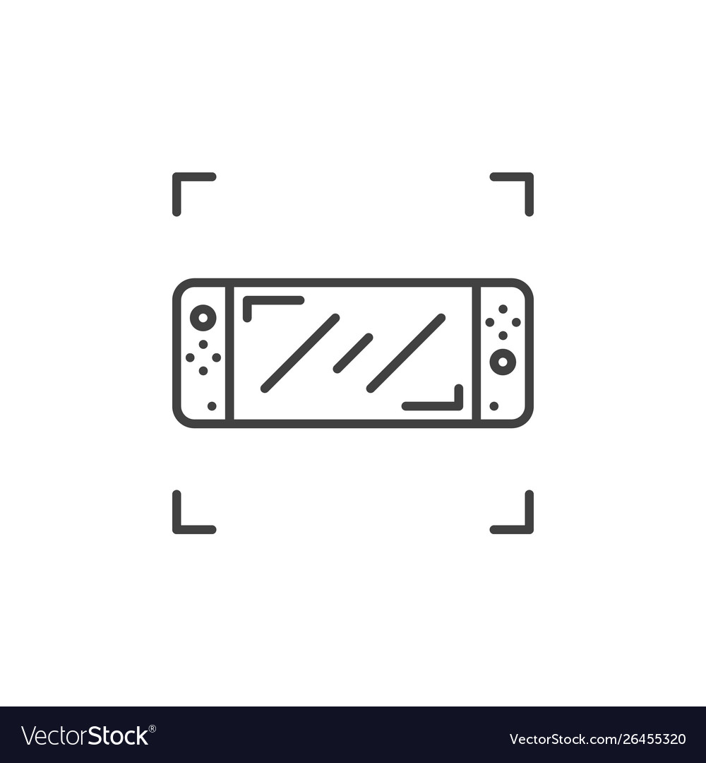 Handheld game console linear concept icon vector image Handheld game console linear concept icon