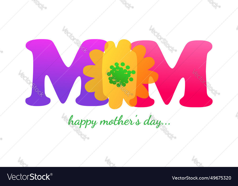 Happy mothers day rainbow letters background Vector Image