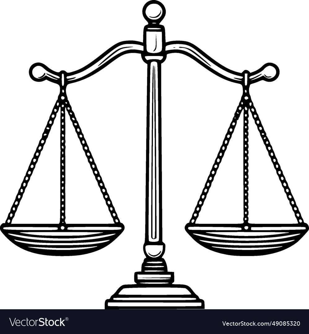 Justice - minimalist and flat logo Royalty Free Vector Image