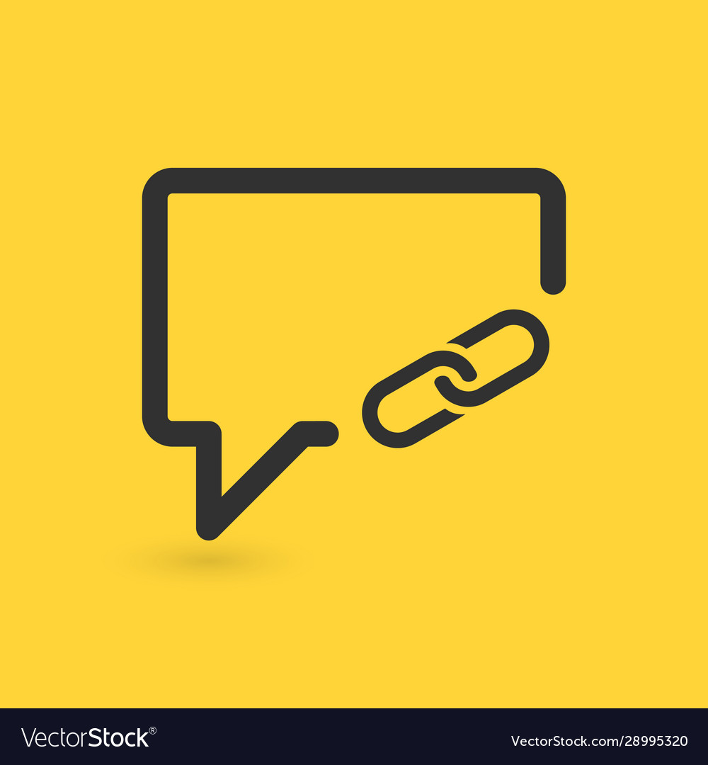 Linear chat bubble with share link icon web