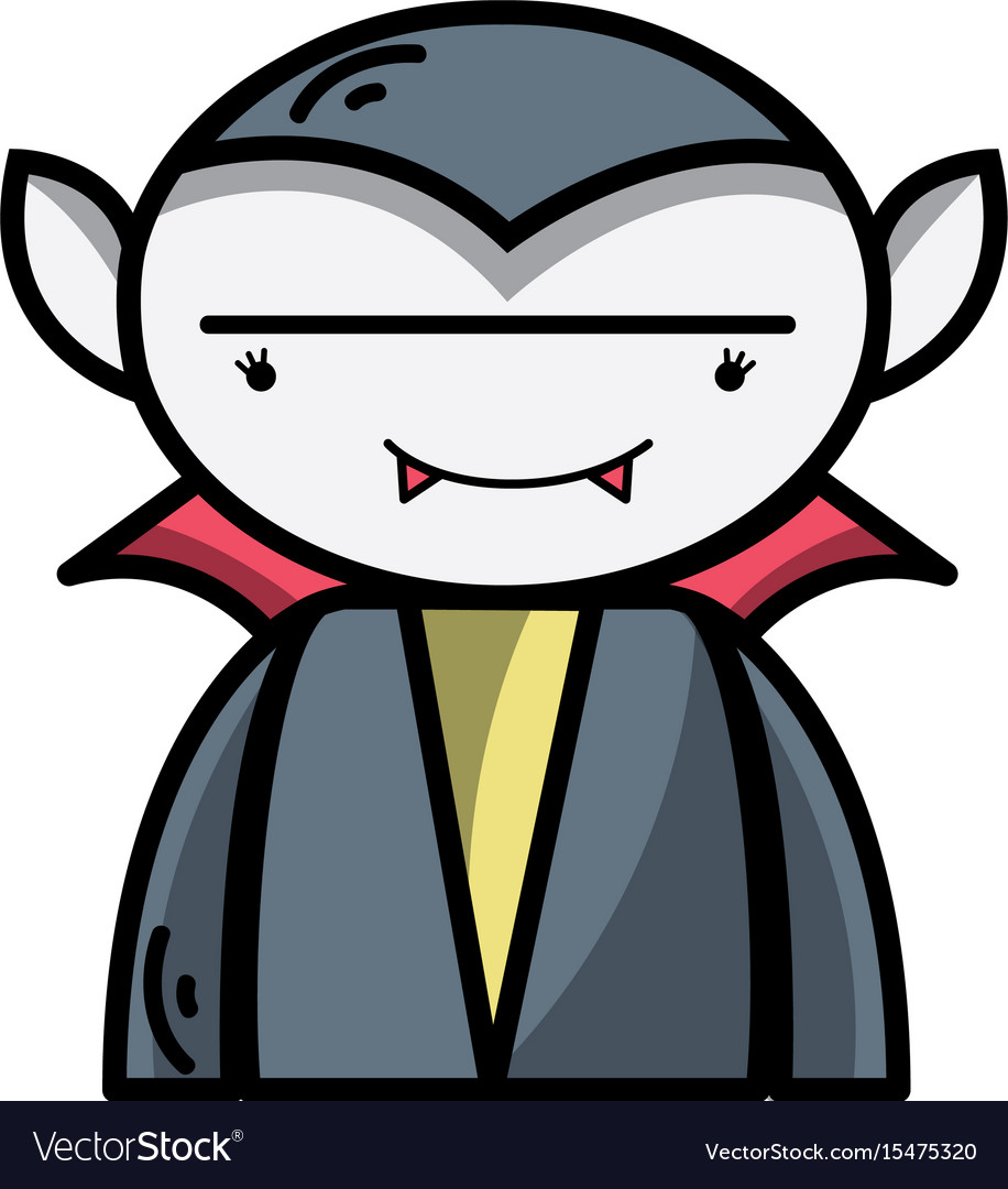 Man vampiere with fangs and cape Royalty Free Vector Image