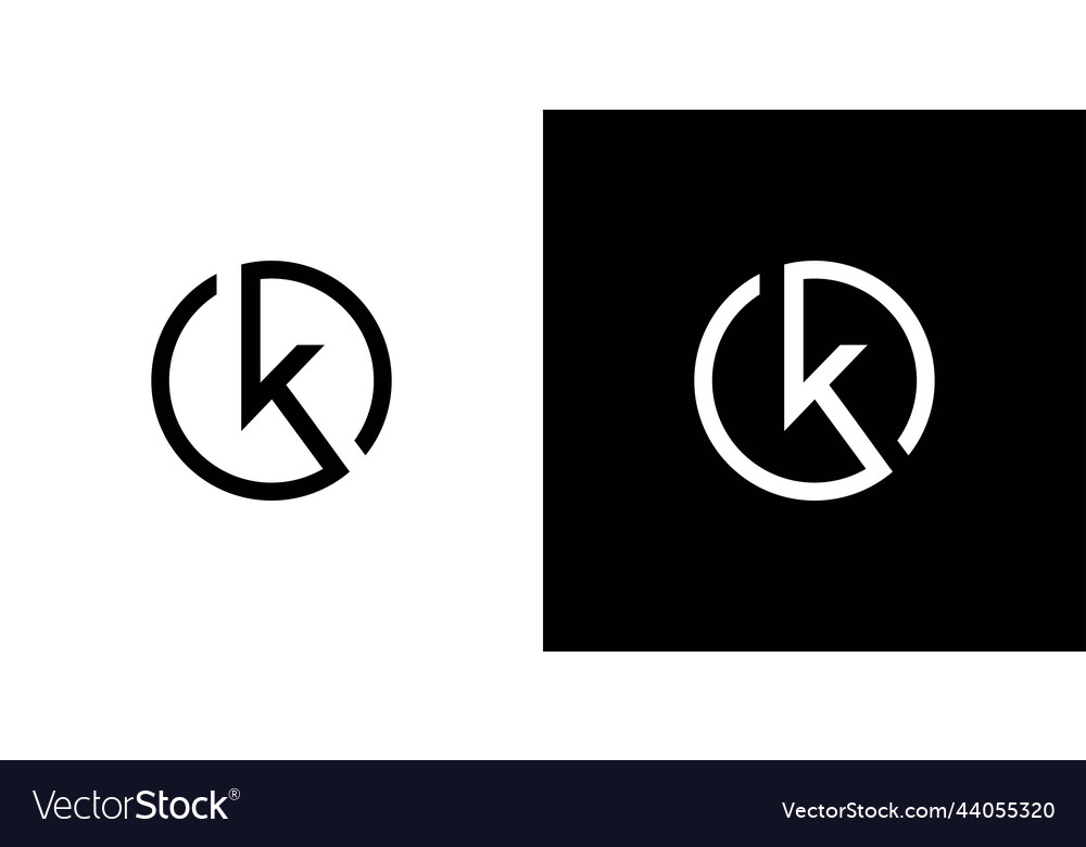 Modern and unique k initial circle logo design
