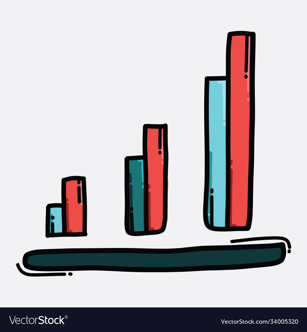 Presentation graph color icon drawing sketch hand