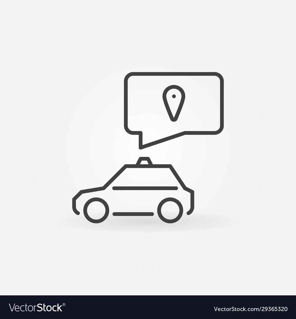 Taxi with speech bubble and pointer concept vector image Taxi with speech bubble and pointer concept