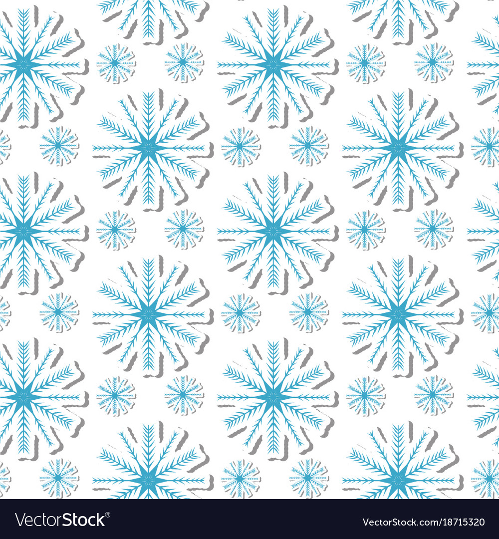 Volumetric snowflakes seamless pattern new year s