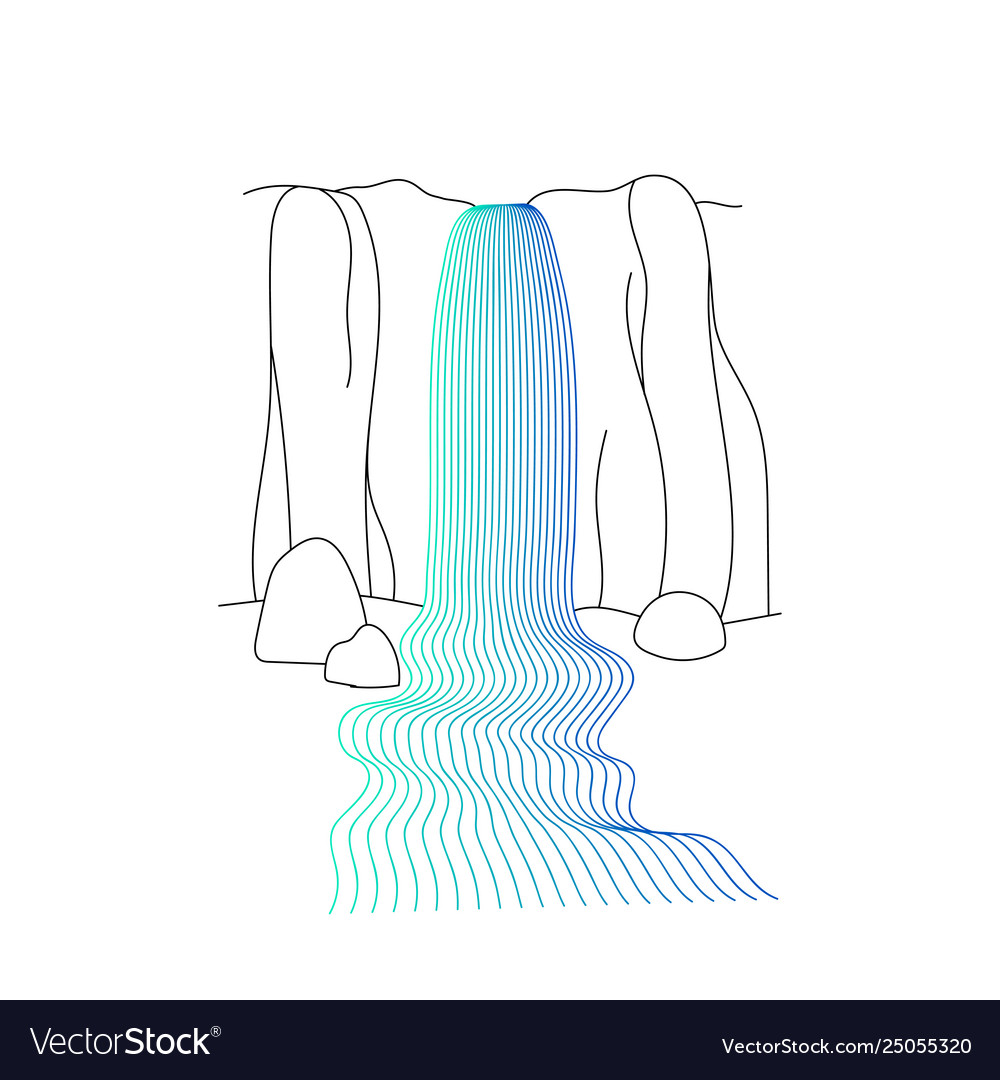 Waterfall cascade Royalty Free Vector Image - VectorStock