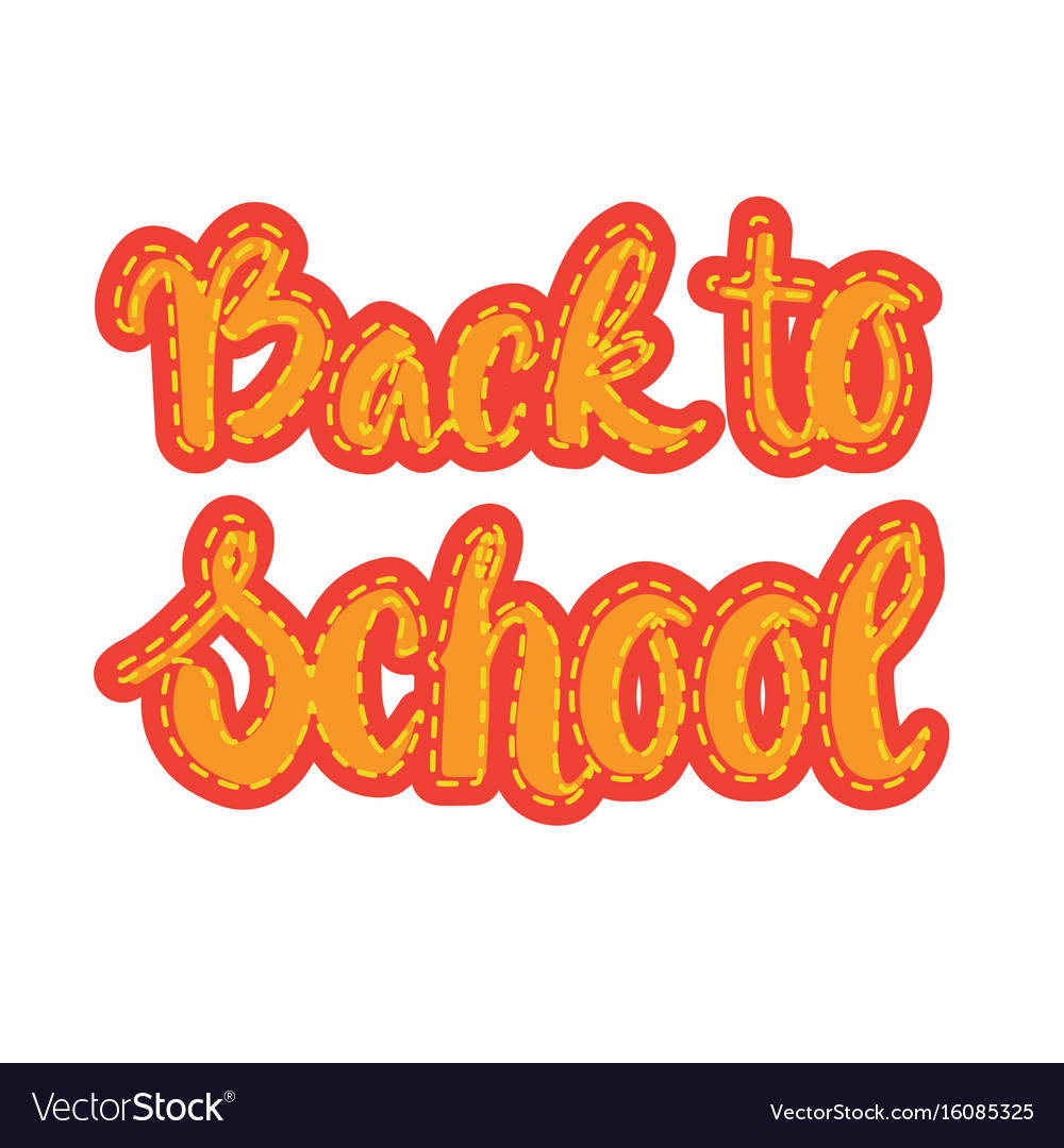 Back to school logo colorful text on white