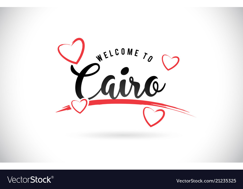 Cairo welcome to word text with handwritten font
