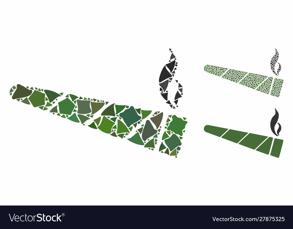 Cannabis cigarette mosaic icon abrupt pieces