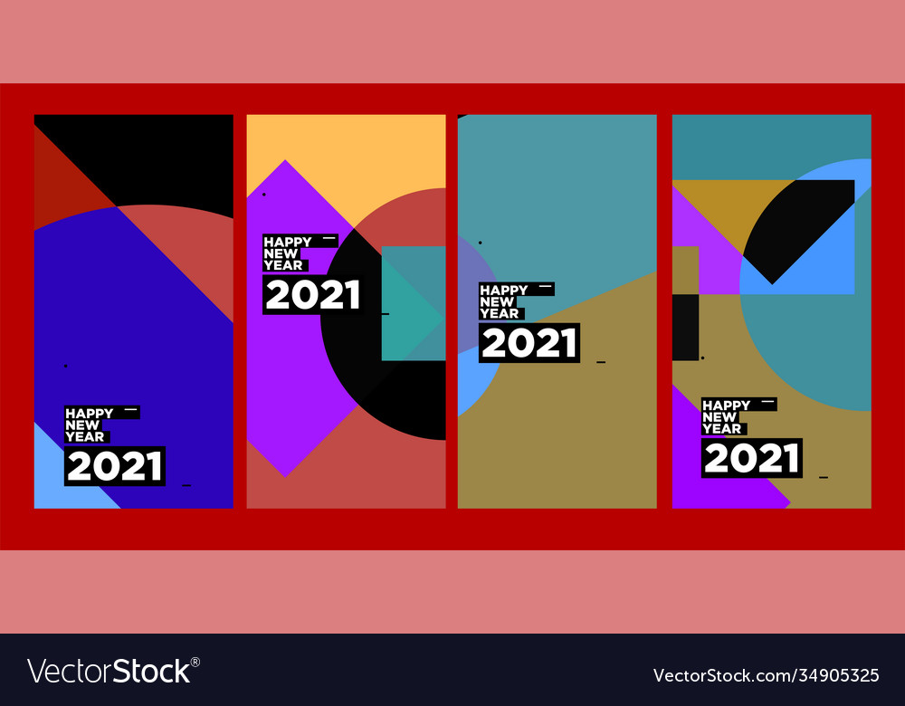 Colorful abstract background set for new year Vector Image