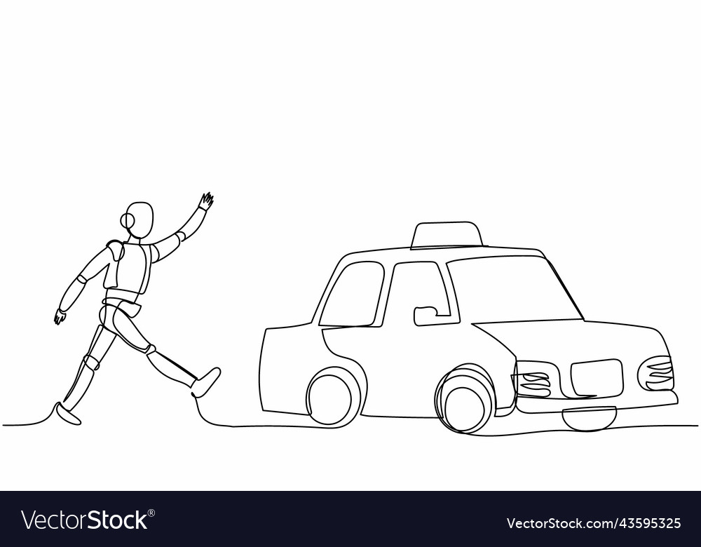 Continuous one line drawing robot running chasing