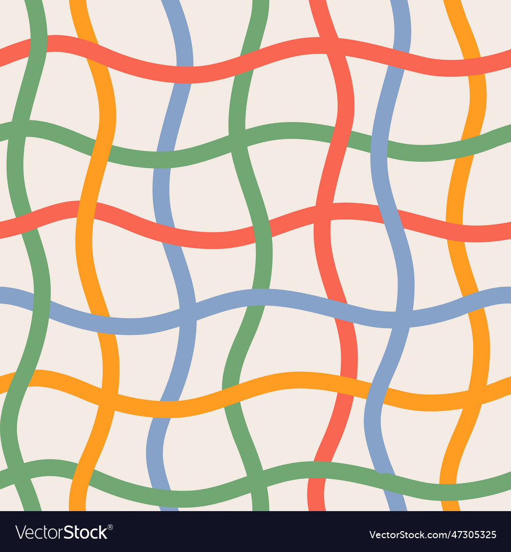 Distorted groovy chessboard seamless pattern vector image Distorted groovy chessboard seamless pattern
