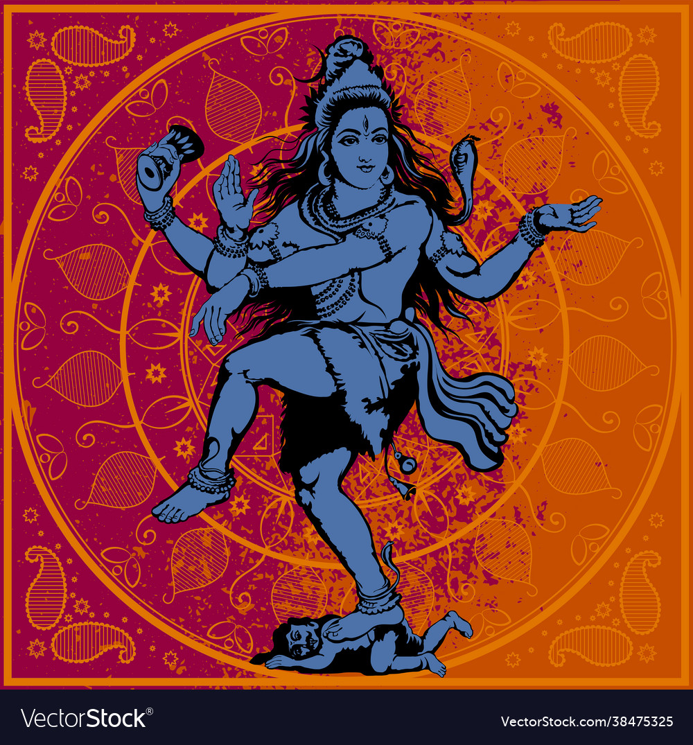 Indian God Shiva On Mandala Background Royalty Free Vector 3598