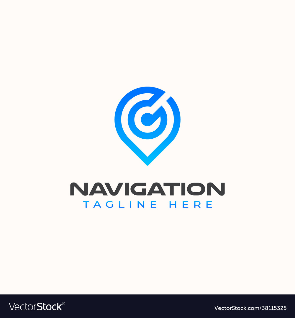 Navigation monogram modern concept logo template