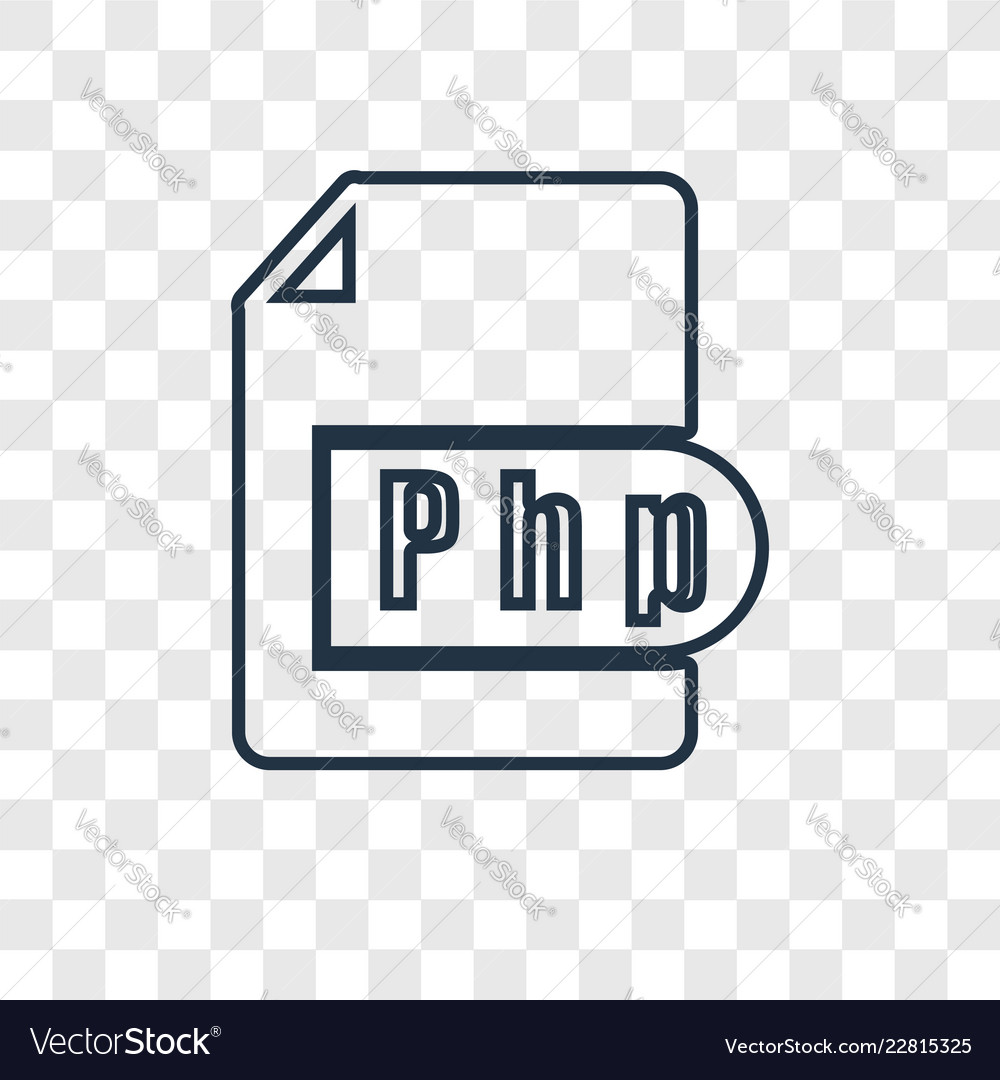 Php-Konzept lineare Ikone isoliert auf transparent vector image Php-Konzept lineare Ikone isoliert auf transparent