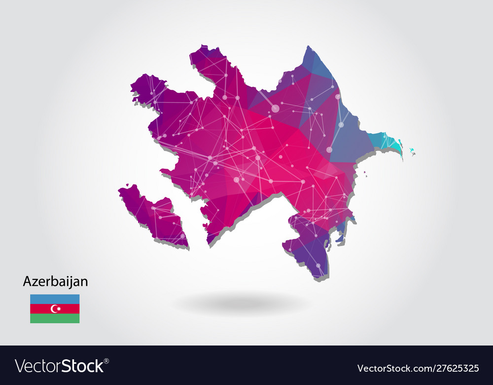 Polygonal azerbaijan low poly design map made