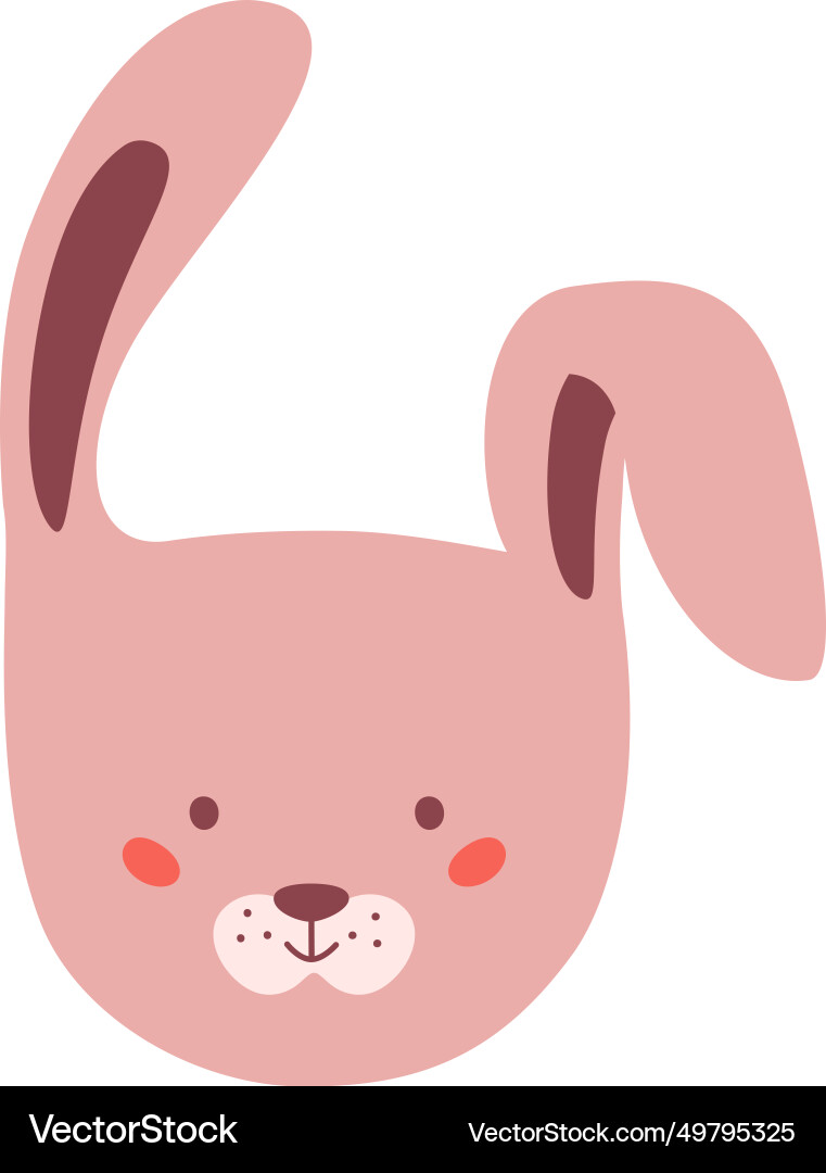 Rabbit head face Royalty Free Vector Image - VectorStock