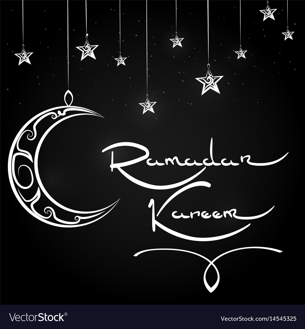 Ramadan kareem icon on chalkboard background Vector Image