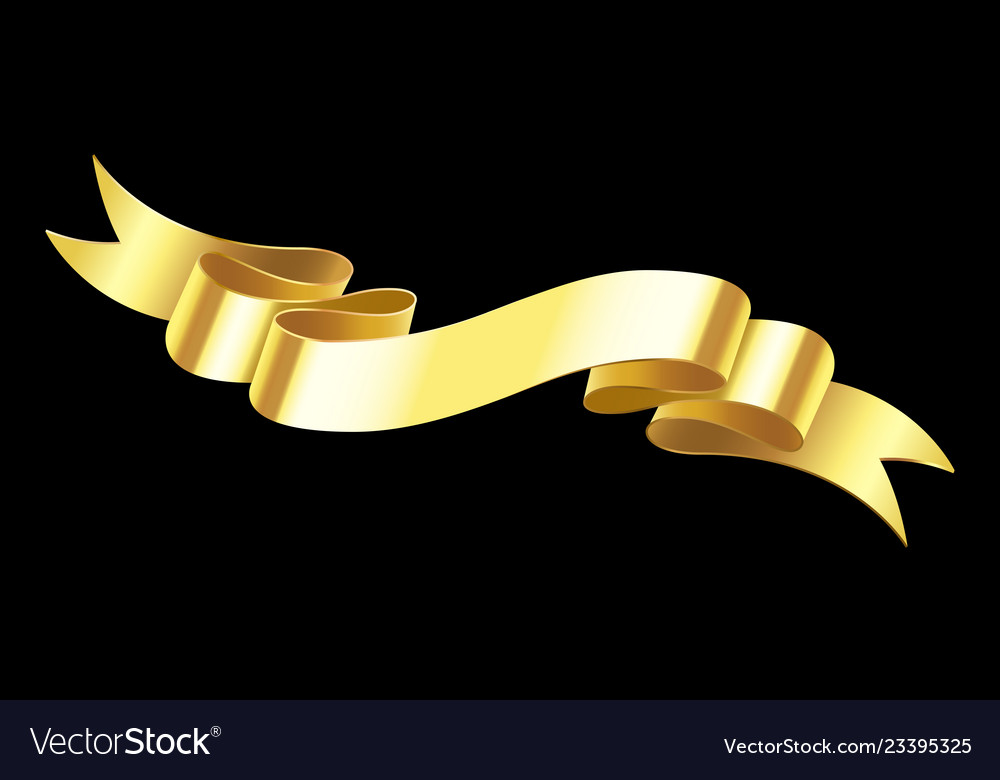 Realistic Gold Banner Golden Horizontal Royalty Free Vector