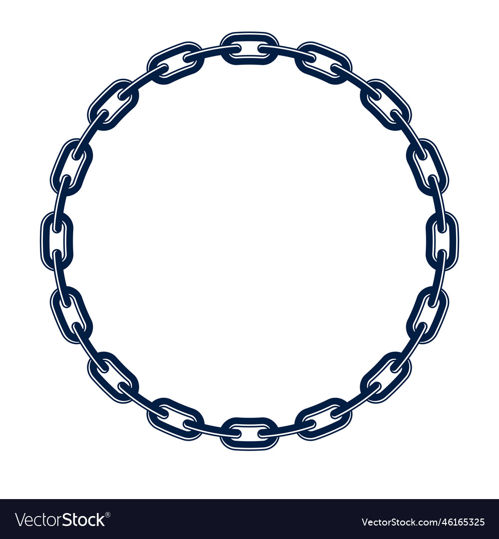 Round frame from chain design element circle