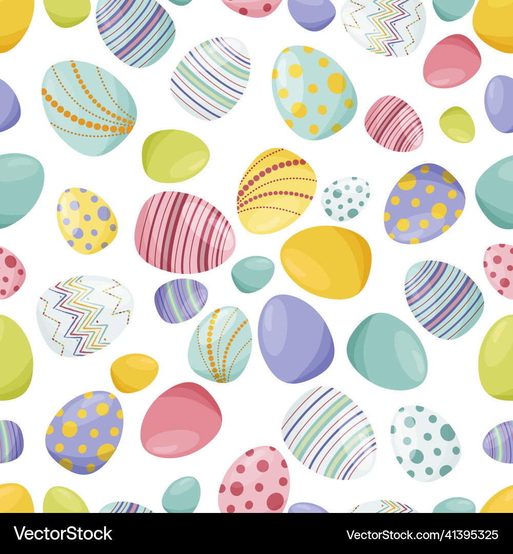 Seamless pattern with colorful easter eggs Vector Image