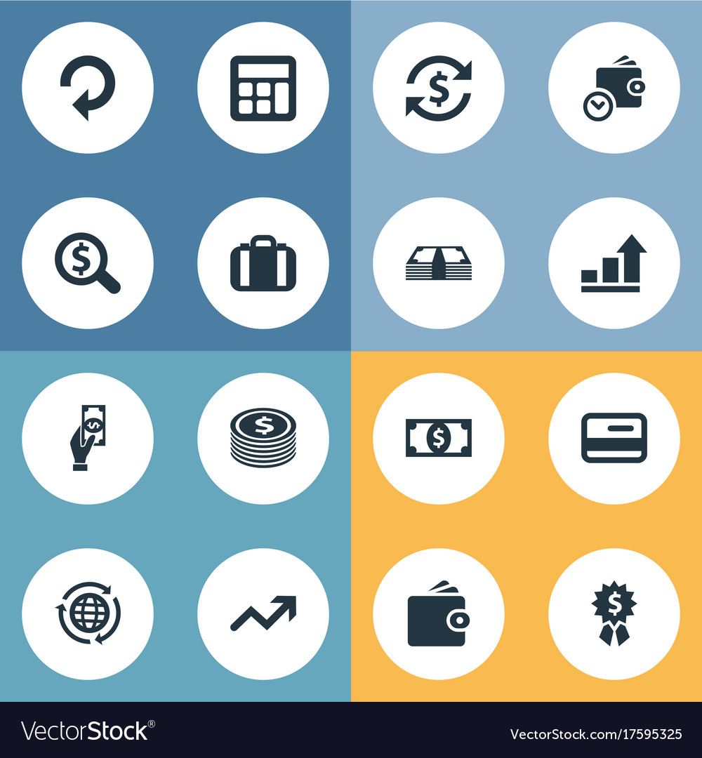 Set of simple currency icons
