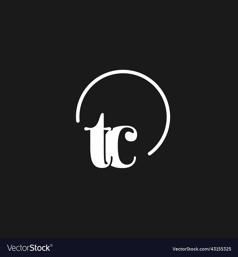 Tc logo initials monogram with circular lines