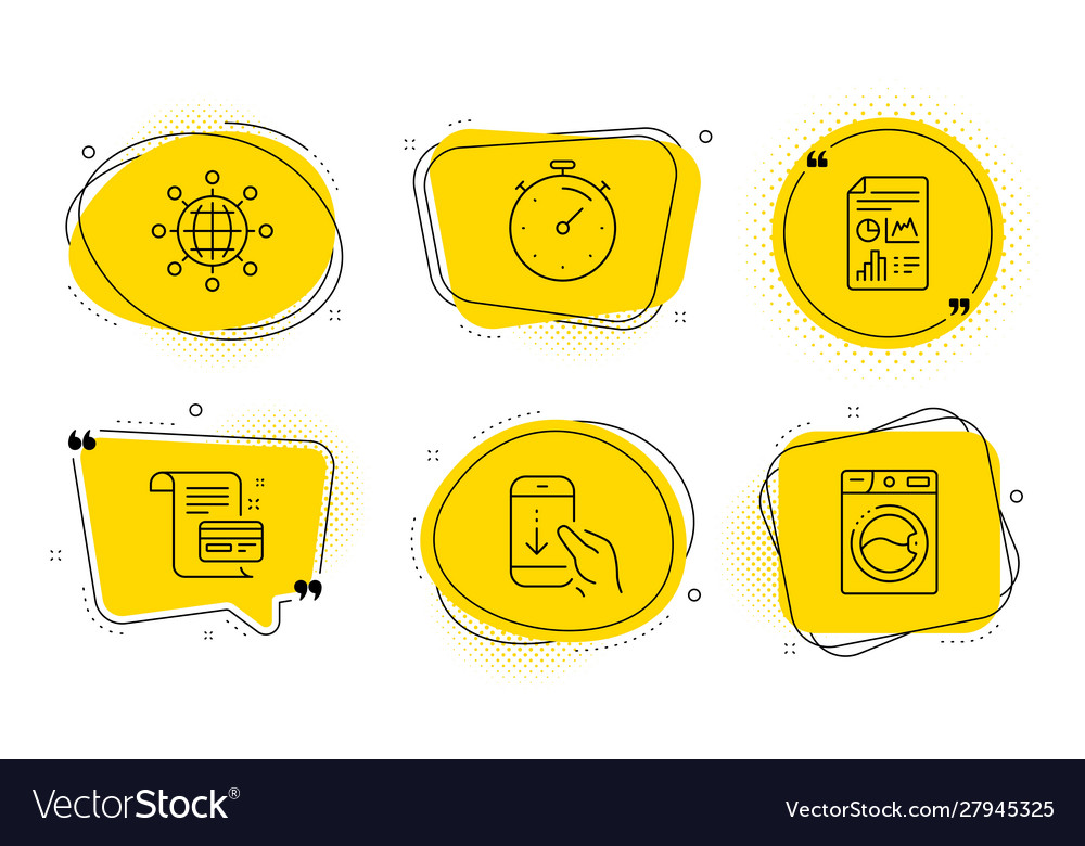 Timer scroll down and international globe icons vector image Timer scroll down and international globe icons