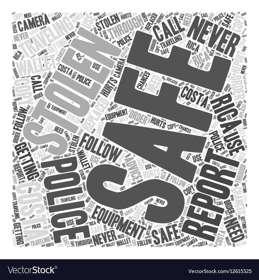 traveling safely in costa rica word cloud concept vector image