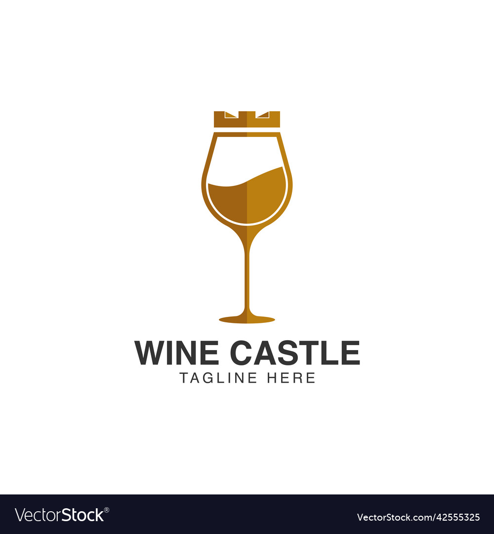 Wine castle logo design template