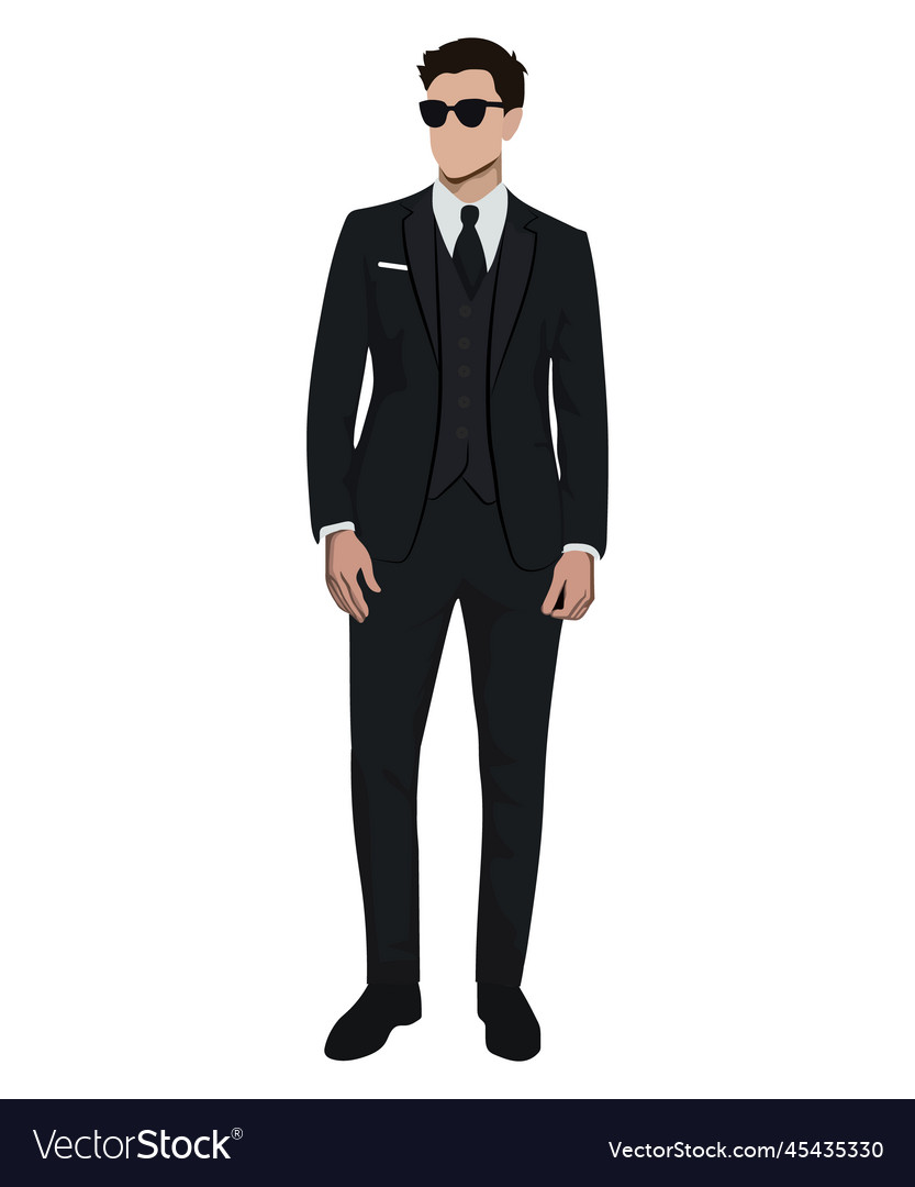 A Man In Business Suit On White Background Vector Image