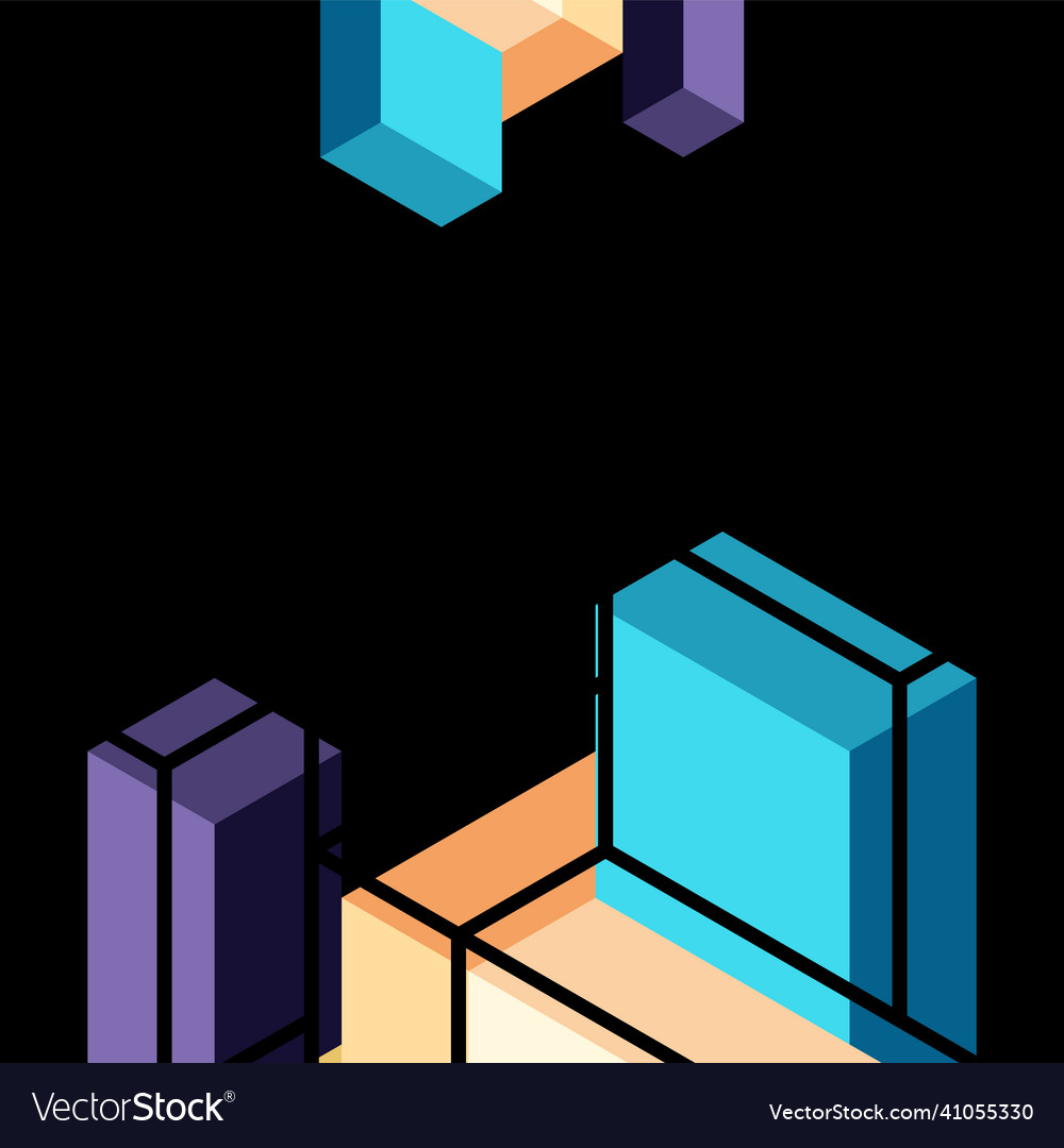 Abstract background 3d cubes cubic elements vector image Abstract background 3d cubes cubic elements