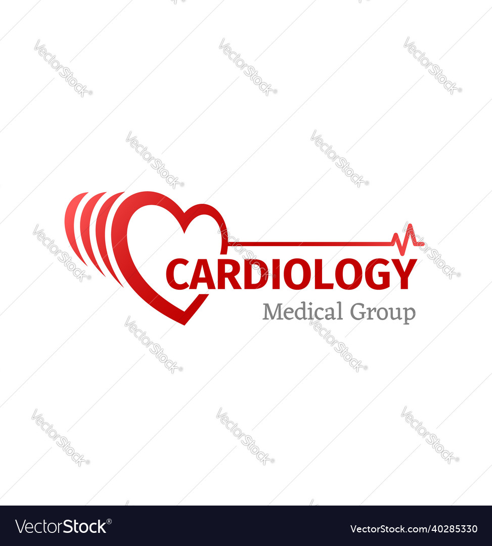 Cardiology Medicine Icon Of Heart With Pulse Vector Image