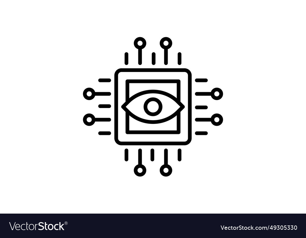 Computer vision icon related to device vector image Computer vision icon related to device
