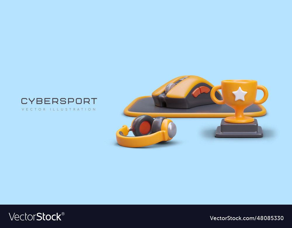 Concept of cybersport esports realistic computer Vector Image