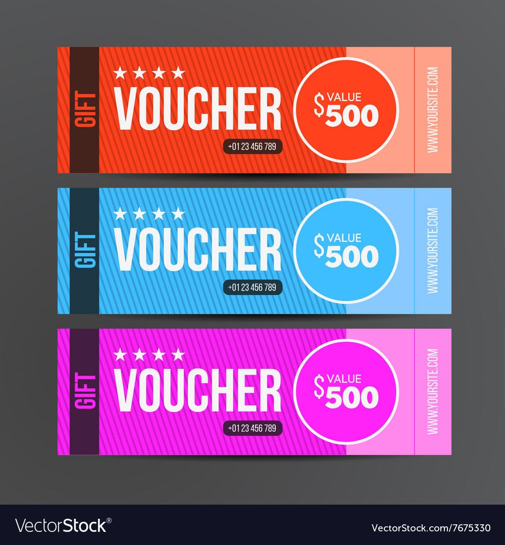 Gift voucher template coupon design Royalty Free Vector