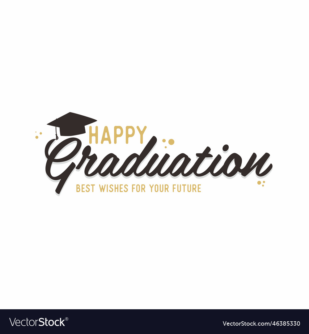 Happy graduation typography design