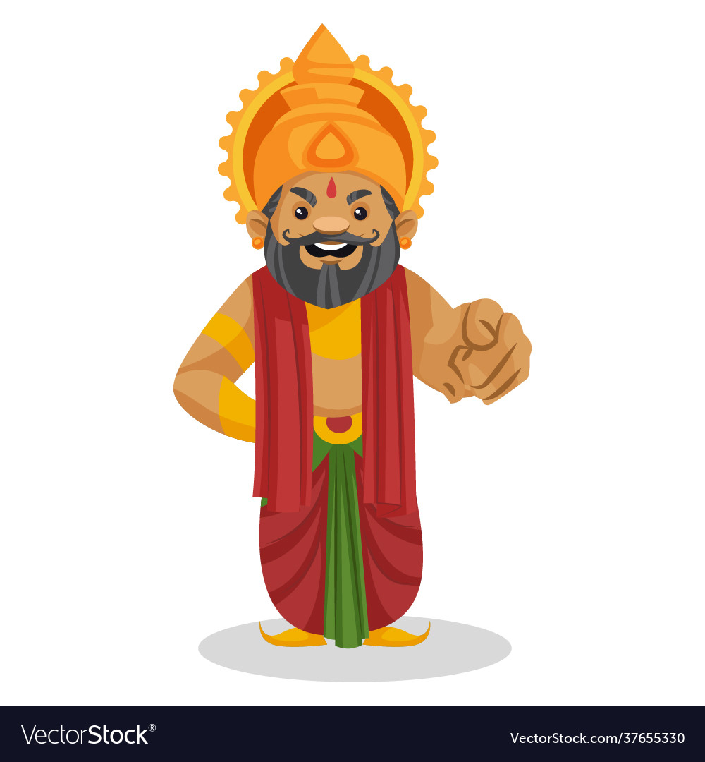 King dasaratha cartoon character Royalty Free Vector Image