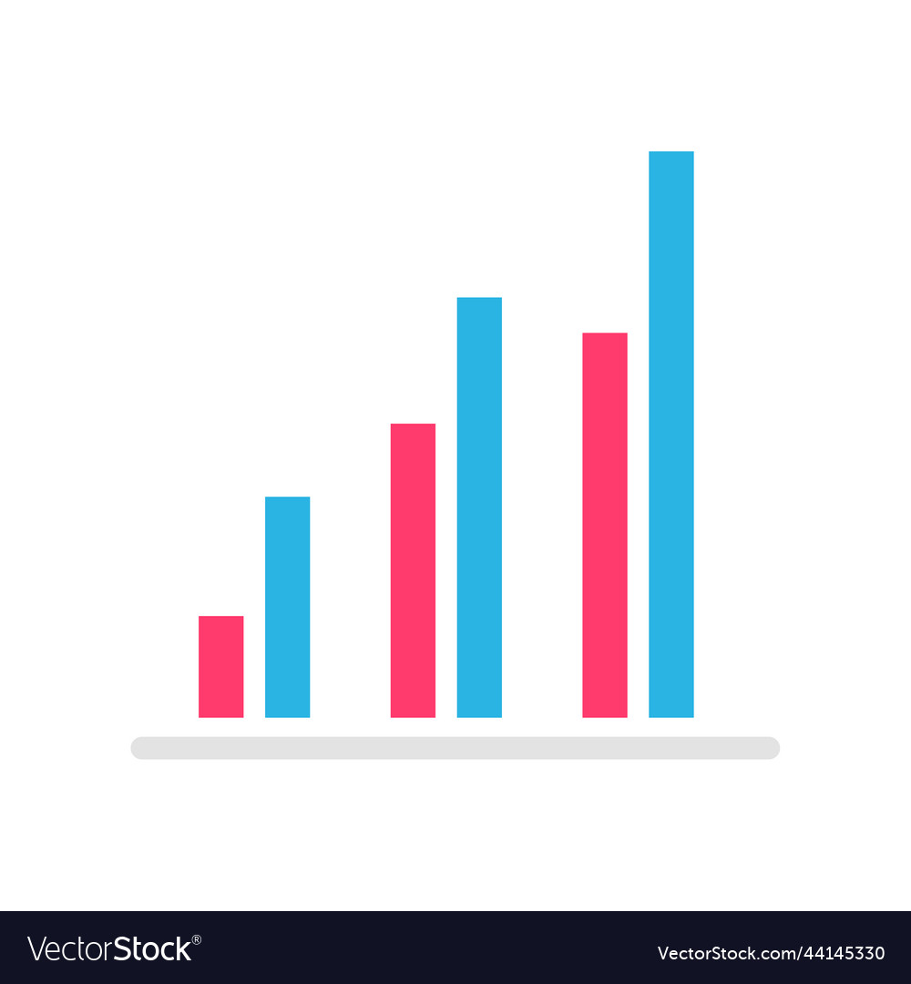 Line graph comparing business performance company vector image Line graph comparing business performance company