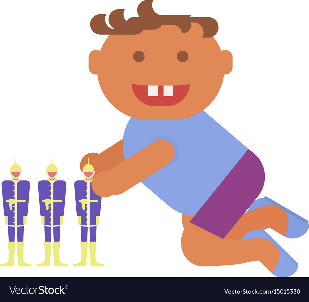 Little boy plays Royalty Free Vector Image - VectorStock