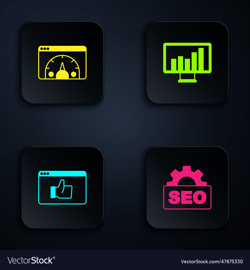 Set seo optimization website statistic customer vector image Set seo optimization website statistic customer