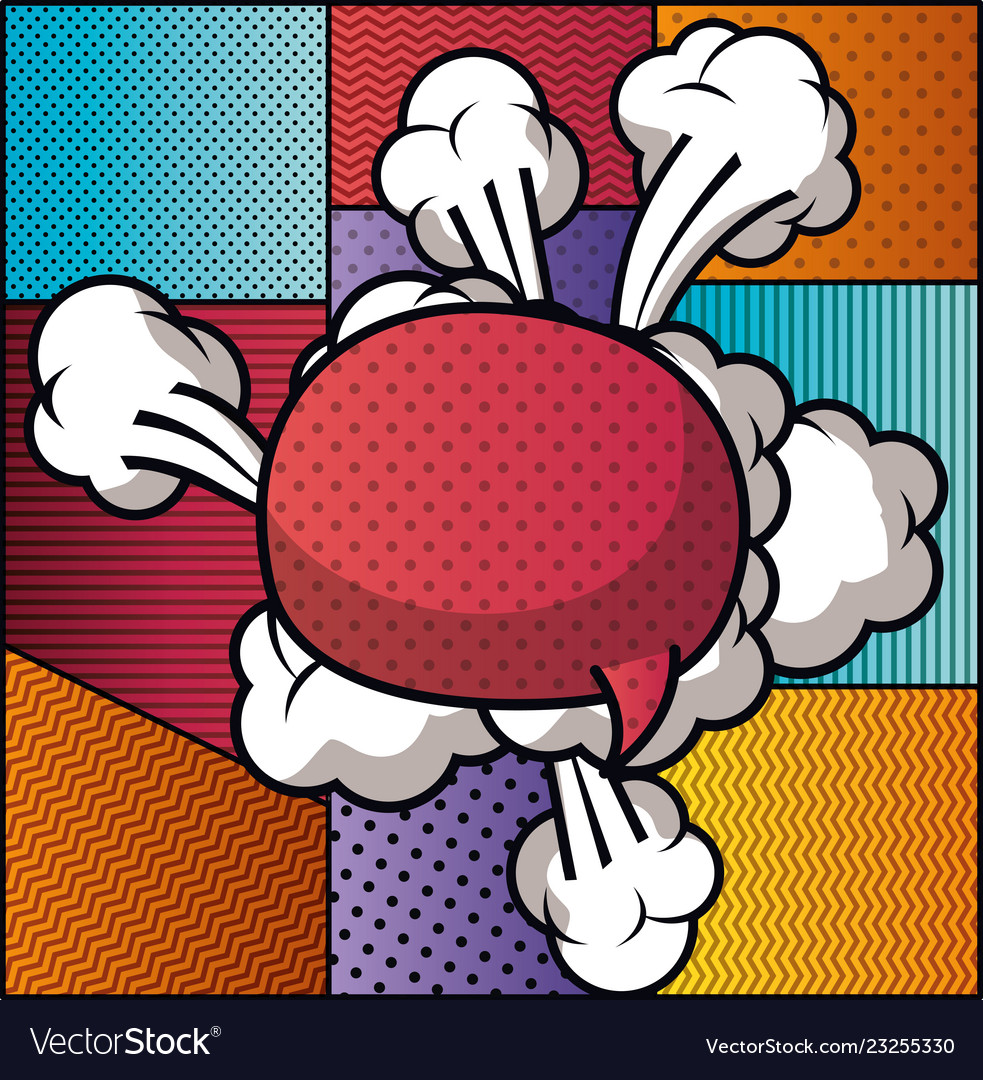 Speech bubble and set patterns pop art style