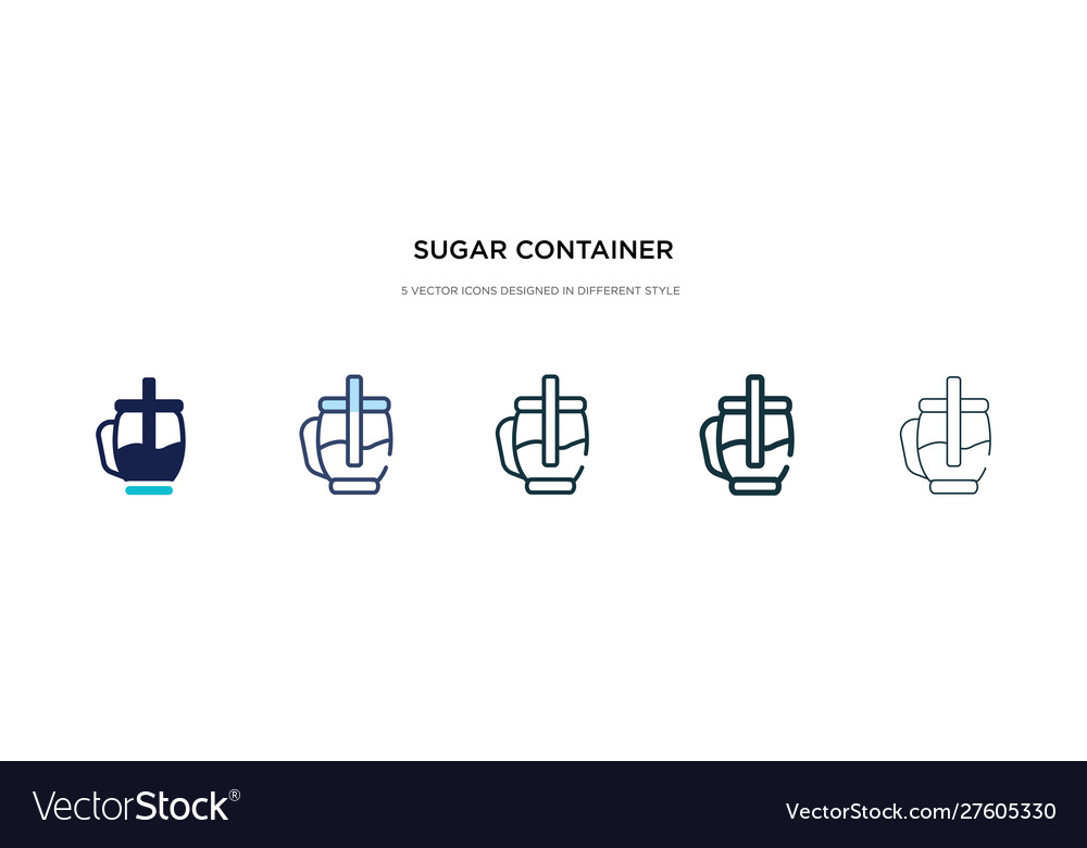 Sugar container icon in different style two vector image Sugar container icon in different style two