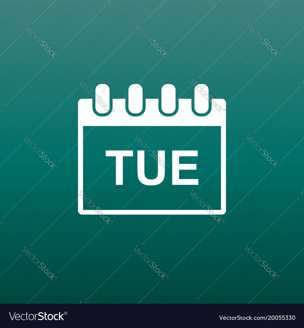 Tuesday calendar page pictograph icon simple flat Vector Image