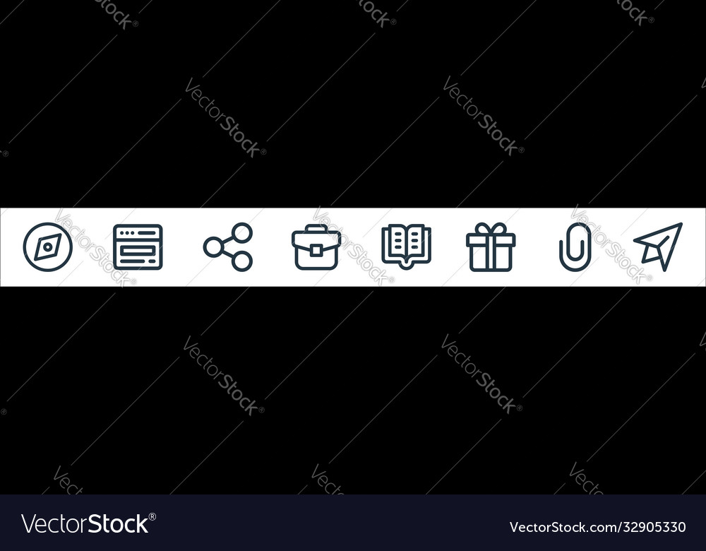 User interface line icons linear set quality vector image User interface line icons linear set quality